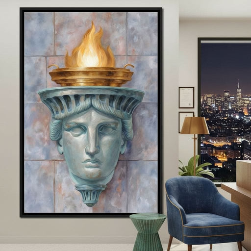 Liberty Torch Flame Portrait Canvas Print