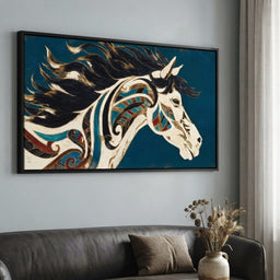 Galloping Tapestry Elegance - Alicia Smith - living room mockup