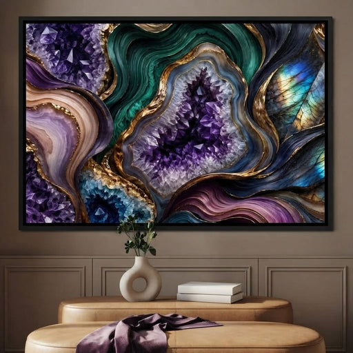 Gemstone Rivers Beneath The Moon - TooplesArt Canvas Print