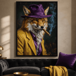 Gentleman Fox Smoking Cigar – room mockup 1