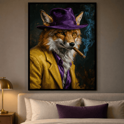 Gentleman Fox Smoking Cigar – room mockup 2