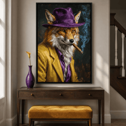 Gentleman Fox Smoking Cigar – room mockup 3