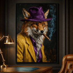Gentleman Fox Smoking Cigar – room mockup 4
