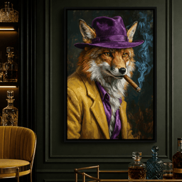 Gentleman Fox Smoking Cigar – room mockup 5