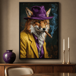 Gentleman Fox Smoking Cigar – room mockup 6