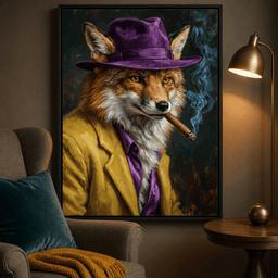 Gentleman Fox Smoking Cigar – room mockup 7