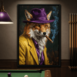 Gentleman Fox Smoking Cigar – room mockup 8