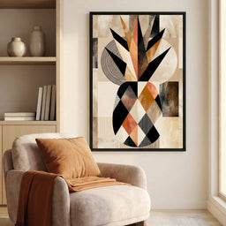 Geometric Still Life of Tropical Pineapple - room mockup 8