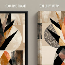 Geometric Still Life of Tropical Pineapple - floating frame vs gallery wrap detail