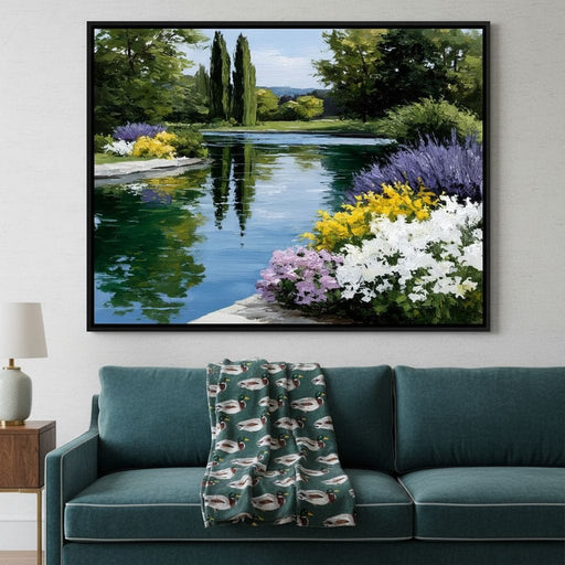 Garden Reflection Tranquil Pond Canvas Print