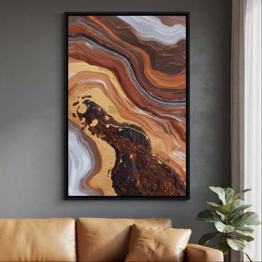 Gilded Canyon River Flow Canvas Print