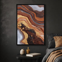 Gilded Canyon River Flow - bedroom mockup