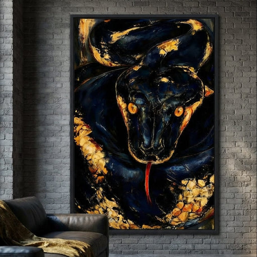 Gilded Coil Of Midnight Power Canvas Print