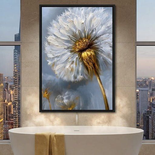 Gilded Dandelion Canvas Print