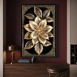 Gilded Petals on Obsidian Fields - room mockup 6