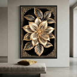 Gilded Petals on Obsidian Fields - room mockup 12