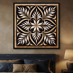 Gilded Quill Mandala - TooplesArt - bedroom mockup