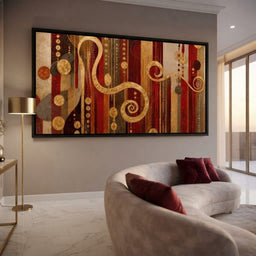 Glimpse of Red and Gold - TooplesArt - room mockup 1