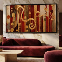Glimpse of Red and Gold - TooplesArt - room mockup 3