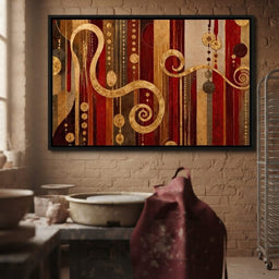 Glimpse of Red and Gold - TooplesArt - room mockup 12