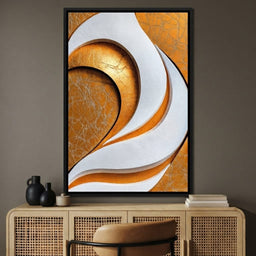 Gold Leaf Wave Relief - TooplesArt - dining room mockup