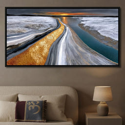 Gold River Under A Pewter Sky - TooplesArt - bedroom mockup