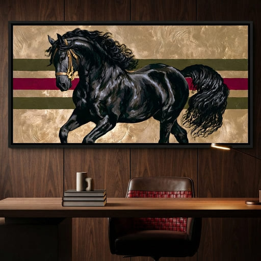 Golden Galloping Stallion Canvas Print