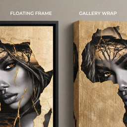 Golden Legacy of the Savannah Soul - floating frame vs gallery wrap detail