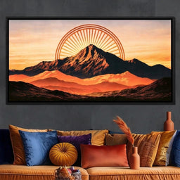 Golden Peaks Before The Solstice Sun - room mockup 1