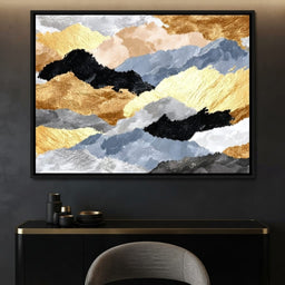 Golden Peaks Layered Mountains - dining room mockup