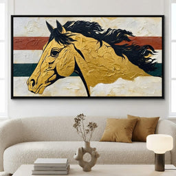 Golden Stallion Portrait - room mockup 1