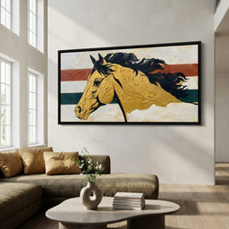 Golden Stallion Portrait - room mockup 8