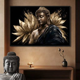 Golden Stillness Beyond The Lotus - room mockup 2