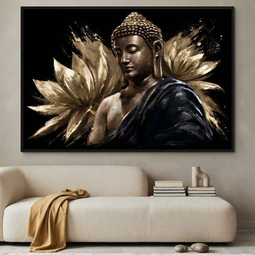 Golden Stillness Beyond The Lotus Canvas Print