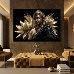 Golden Stillness Beyond The Lotus - room mockup 12