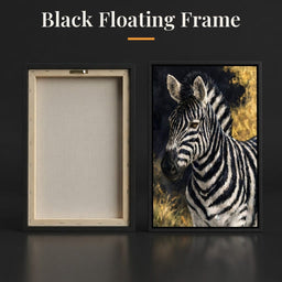 Golden Stripes of the Midnight Plains - Black Floating Frame back and front