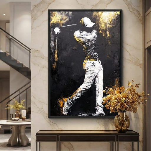 Golf Profile in Black Canvas Print