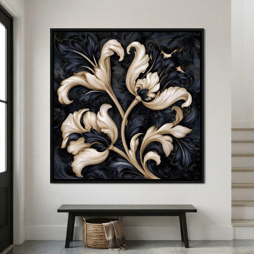 Ivory Baroque Bloom - TooplesArt Canvas Print