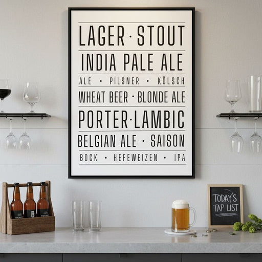 Craft Beer Typography Canvas Print