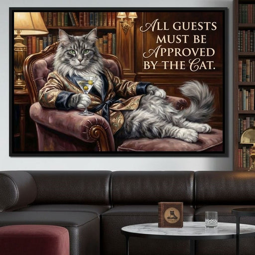 The Feline Gatekeeper Decides Canvas Print