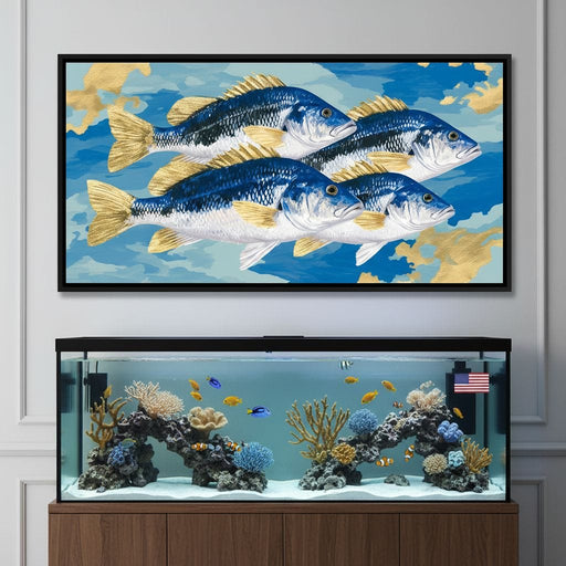 Golden Fins Ocean Quartet Canvas Print