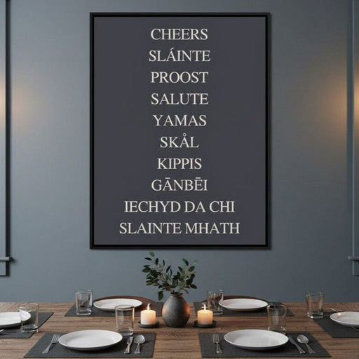 Global Cheers Multilingual Toast Canvas Print