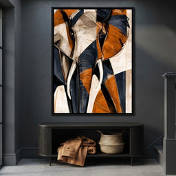 Measured Strides Through Geometric Plains - entry hall mockup