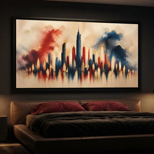Midnight Fireworks Over The Standing Spires Canvas Print