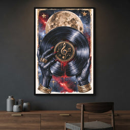 Midnight Melodies Beneath The Lunar Glow - dining room mockup
