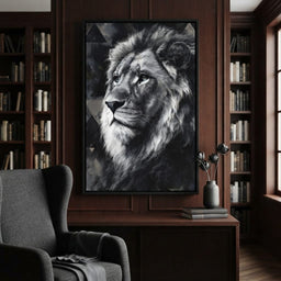 Monochrome Lion King Portrait - room mockup 6