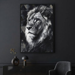 Monochrome Lion King Portrait - room mockup 8