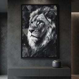 Monochrome Lion King Portrait - room mockup 9