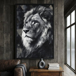 Monochrome Lion King Portrait - room mockup 12