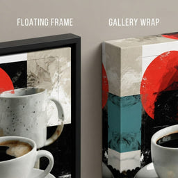 Morning Rituals Within Geometric Forms - floating frame vs gallery wrap detail